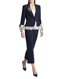 Pamela Crepe Flared Ankle-Length Pants