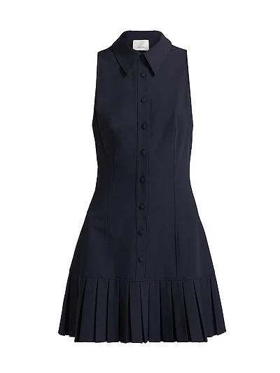Lucilla Pleated Crepe A-Line Minidress