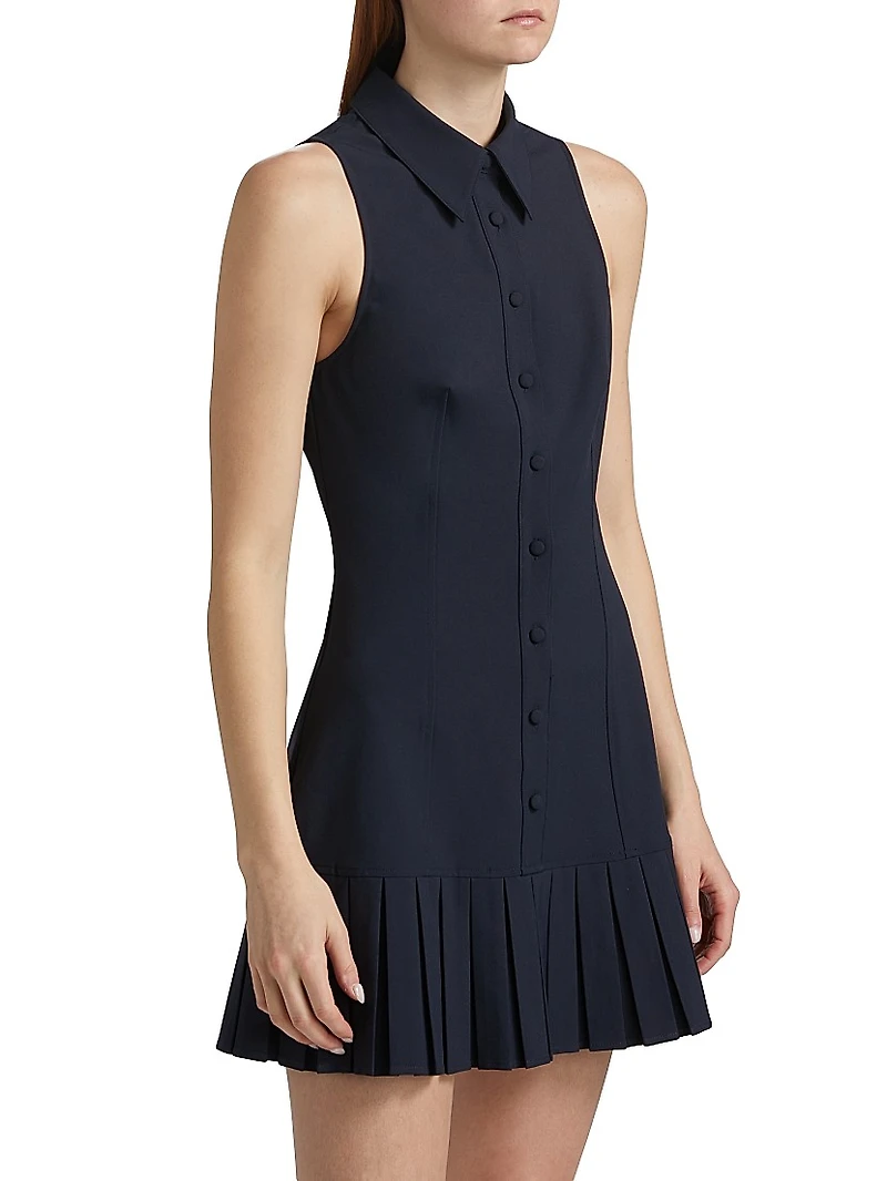 Lucilla Pleated Crepe A-Line Minidress