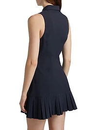 Lucilla Pleated Crepe A-Line Minidress