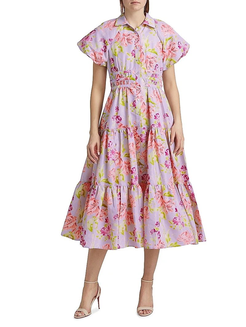 Midnight Tulips Maggio Shirtdress