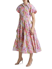 Midnight Tulips Maggio Shirtdress