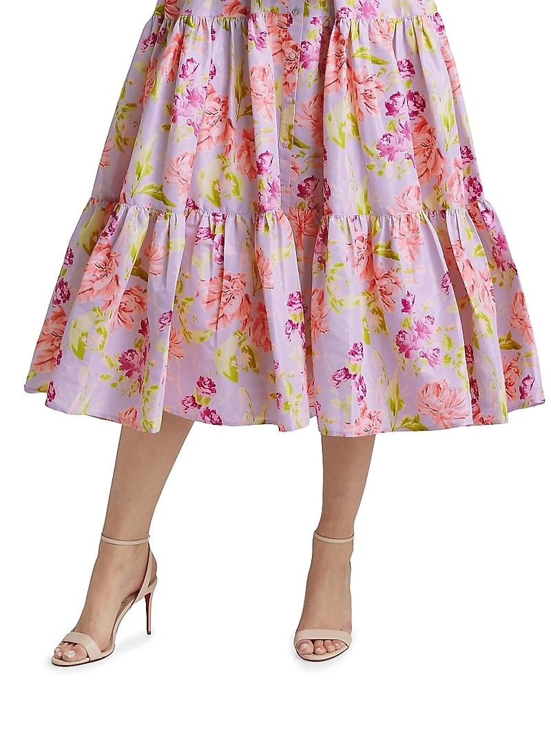 Midnight Tulips Maggio Shirtdress