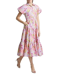 Midnight Tulips Maggio Shirtdress