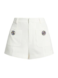Auden Embellished Crepe Shorts