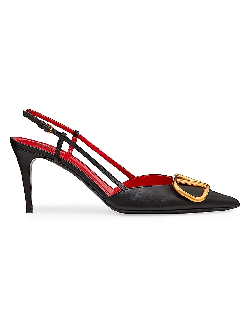 VLogo Signature Calfskin 80MM Slingback Pumps