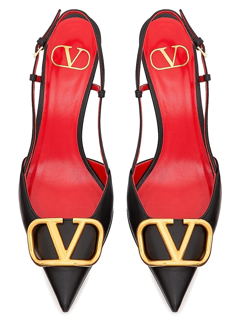 VLogo Signature Calfskin 80MM Slingback Pumps