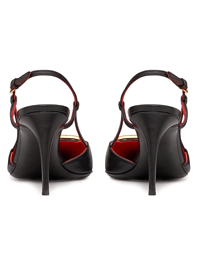 VLogo Signature Calfskin 80MM Slingback Pumps