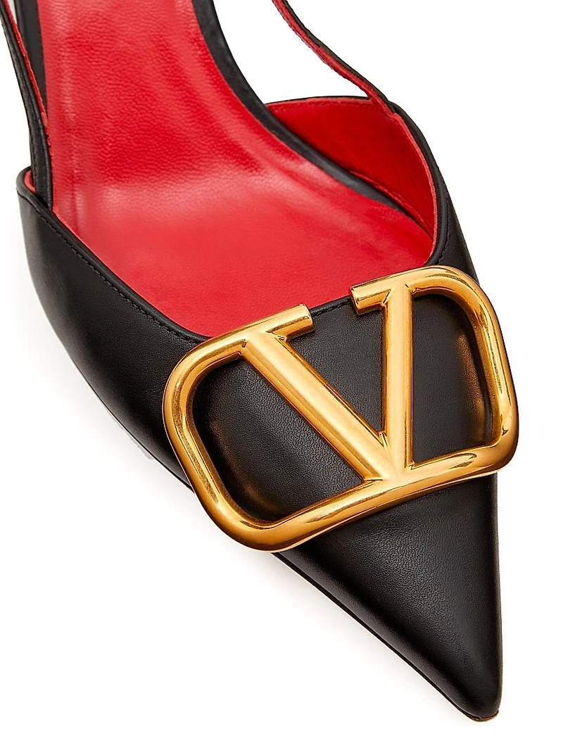 VLogo Signature Calfskin 80MM Slingback Pumps