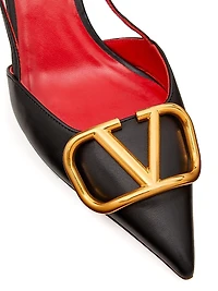 VLogo Signature Calfskin 80MM Slingback Pumps