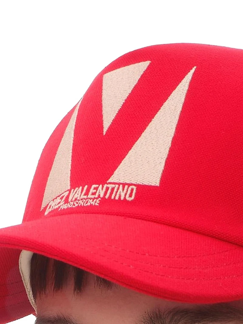 Chez Cotton Baseball Cap with Embroidery