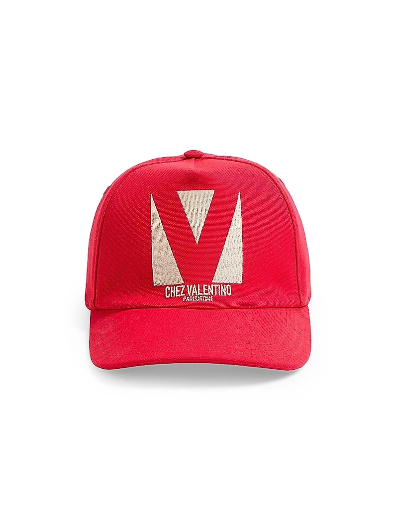 Chez Cotton Baseball Cap with Embroidery