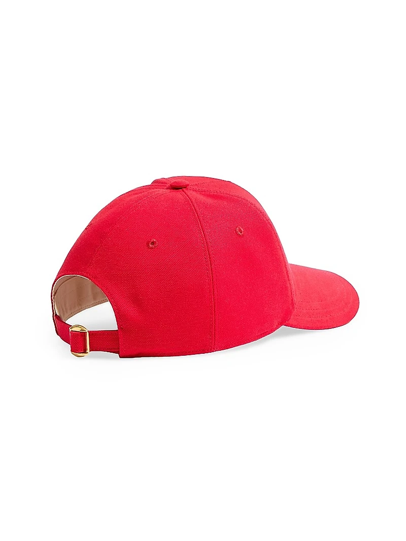Chez Cotton Baseball Cap with Embroidery