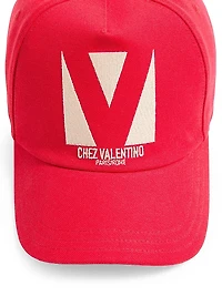 Chez Cotton Baseball Cap with Embroidery
