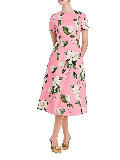 Lia Reversible Belted Fit & Flare Midi-Dress