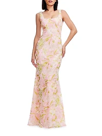 Tyra Embellished Floral Mermaid Gown