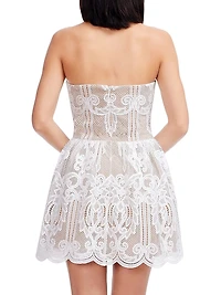 Sasha Lace Strapless Fit & Flare Minidress