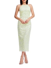 Dani Sequin Halterneck Midi-Dress