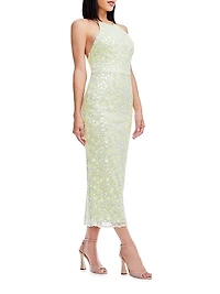 Dani Sequin Halterneck Midi-Dress