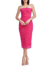 Viviana Embellished Strapless Bustier Midi-Dress