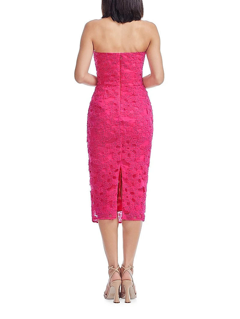 Viviana Embellished Strapless Bustier Midi-Dress