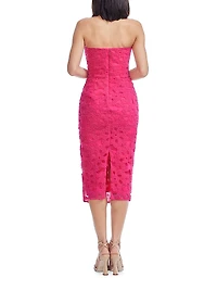 Viviana Embellished Strapless Bustier Midi-Dress