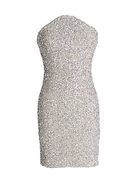 Anica Sequin Pointed Bodice Strapless Minidress
