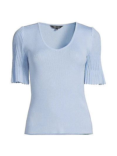 V-Neck Blouse with Flutter Sleeves