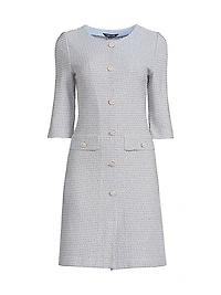 Knit A-Line Jacquard Minidress