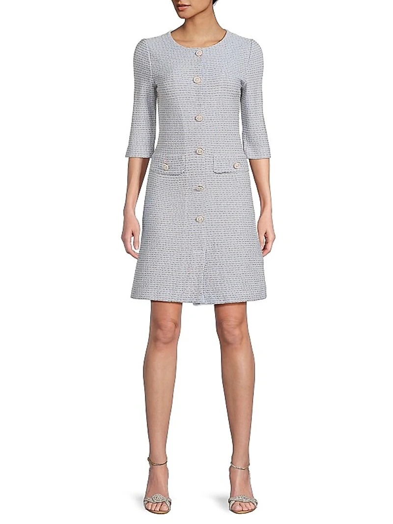 Knit A-Line Jacquard Minidress