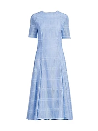 Textured A-Line Midi-Dress