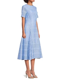 Textured A-Line Midi-Dress