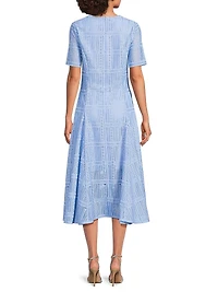 Textured A-Line Midi-Dress