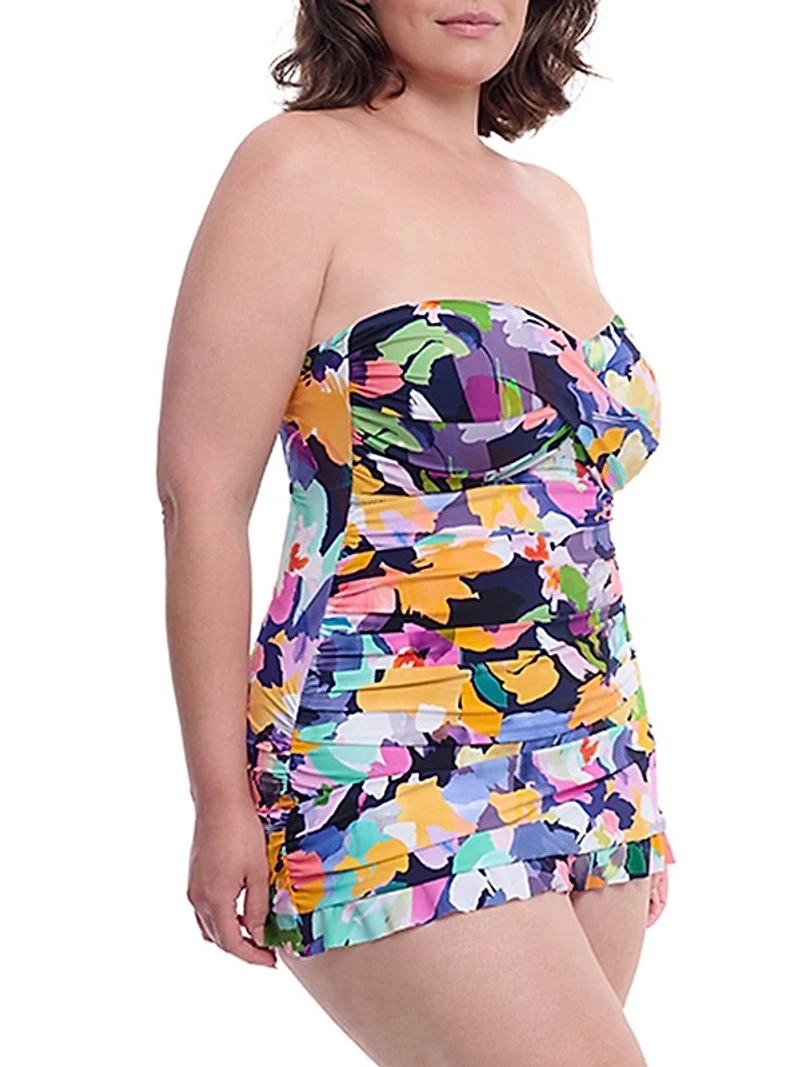 Plus Holi Floral Tummy Control Swim Dress