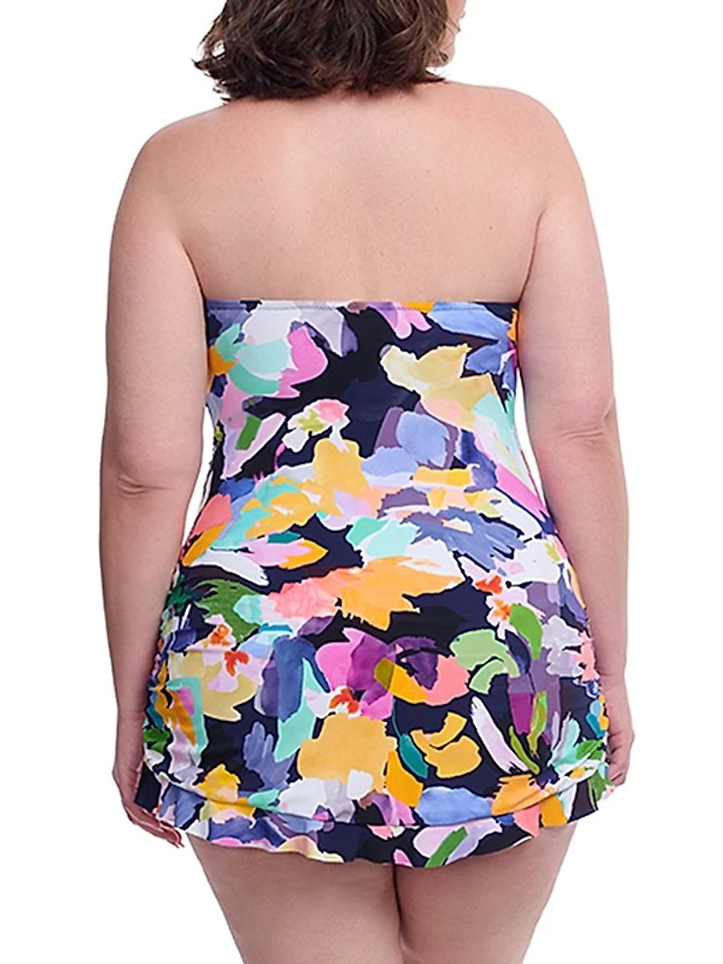 Plus Holi Floral Tummy Control Swim Dress