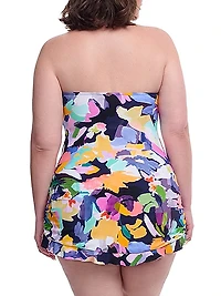 Plus Holi Floral Tummy Control Swim Dress