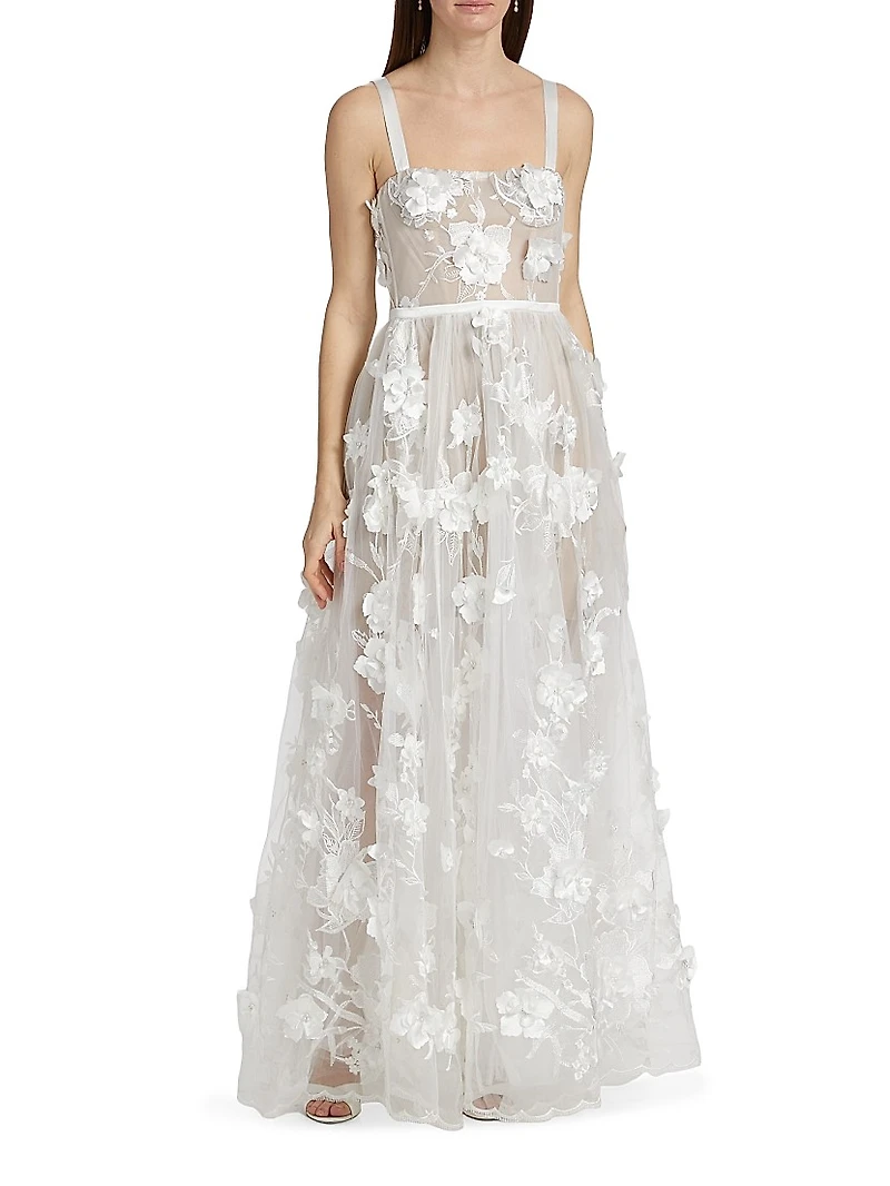 Anastasia Floral Appliqué Gown