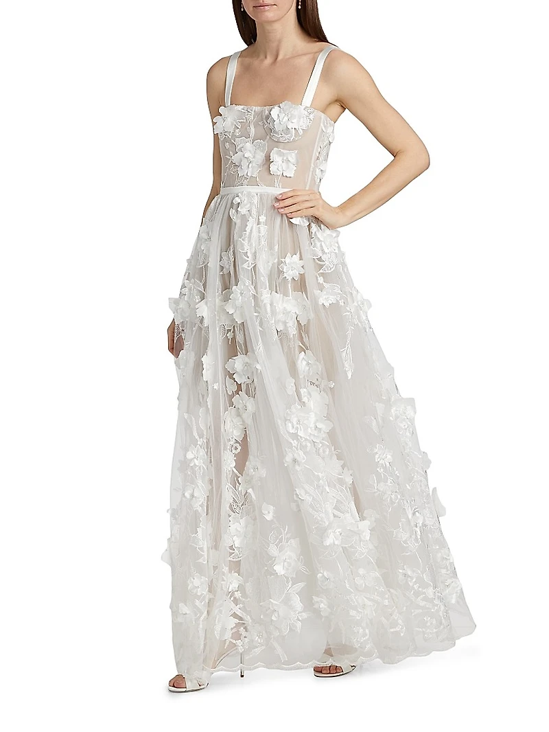 Anastasia Floral Appliqué Gown