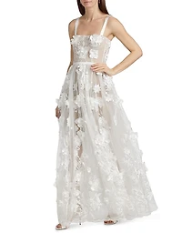 Anastasia Floral Appliqué Gown