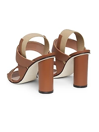 Leather 85MM Block Heel Sandals