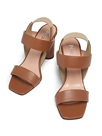 Leather 85MM Block Heel Sandals