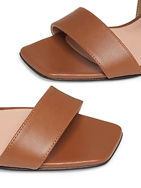 Leather 85MM Block Heel Sandals