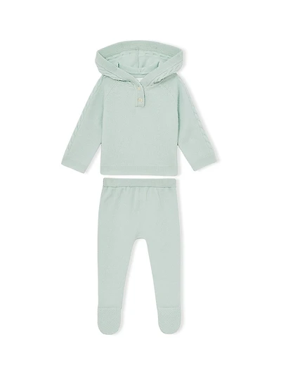 Baby's Eder Cashmere Hoodie & Footie Pants Set
