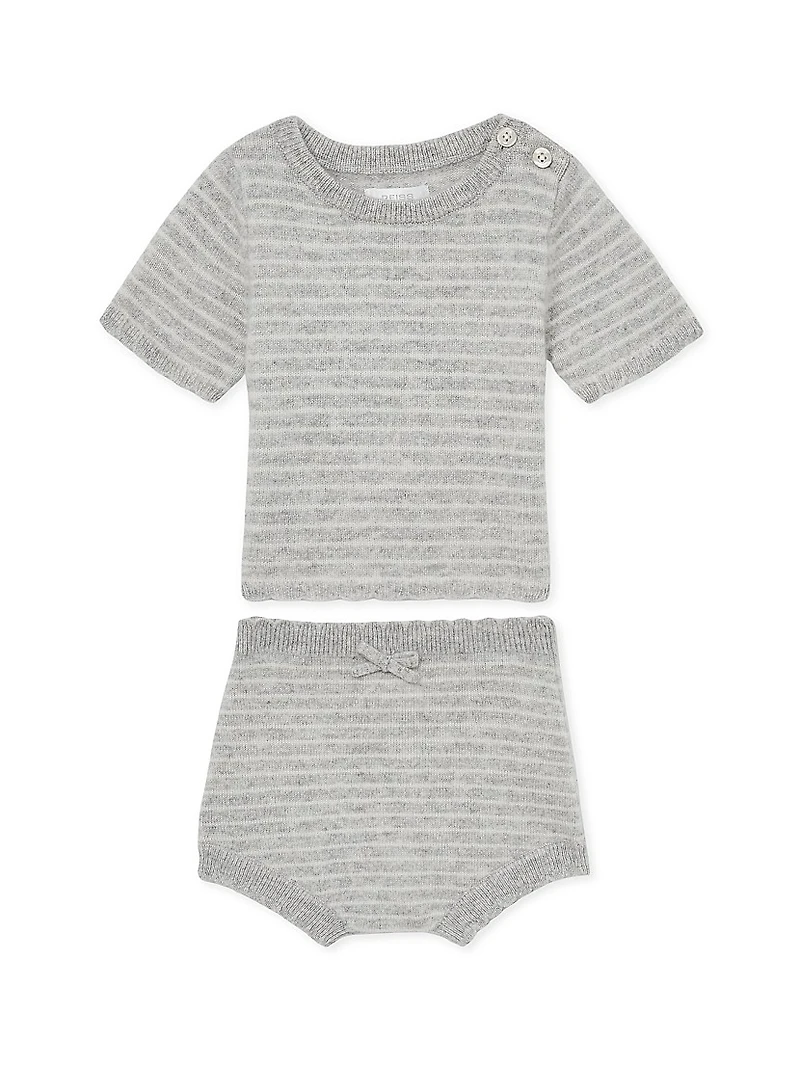 Baby Girl's Francis Striped Cashmere Set