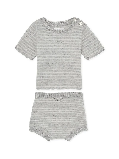 Baby Girl's Francis Striped Cashmere Set