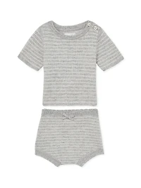 Baby Girl's Francis Striped Cashmere Set
