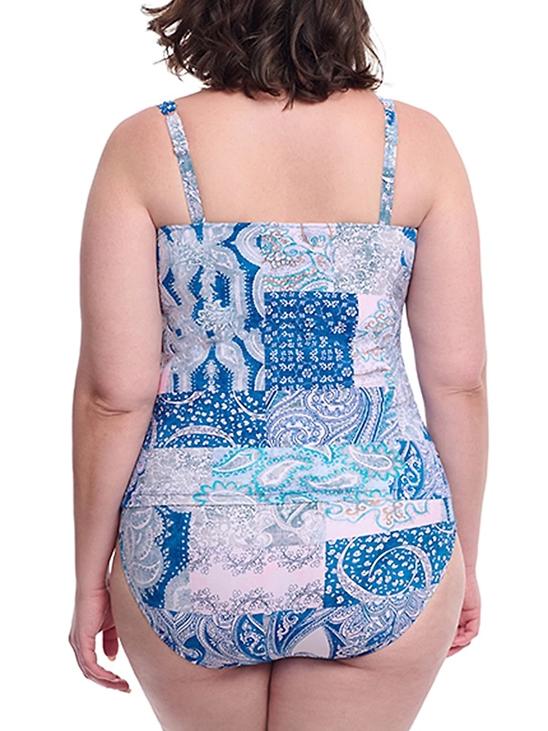 Plus Karma Paisley Underwire Tankini Top