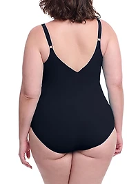 Plus Tutti Fruitti Asymmetric Ruffle One-Piece Swimsuit