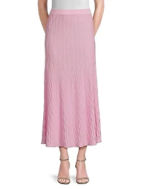 Raised Geometric-Patterned Flared Midi-Skirt