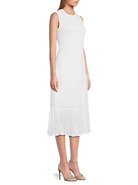Pointelle-Knit Midi-Dress